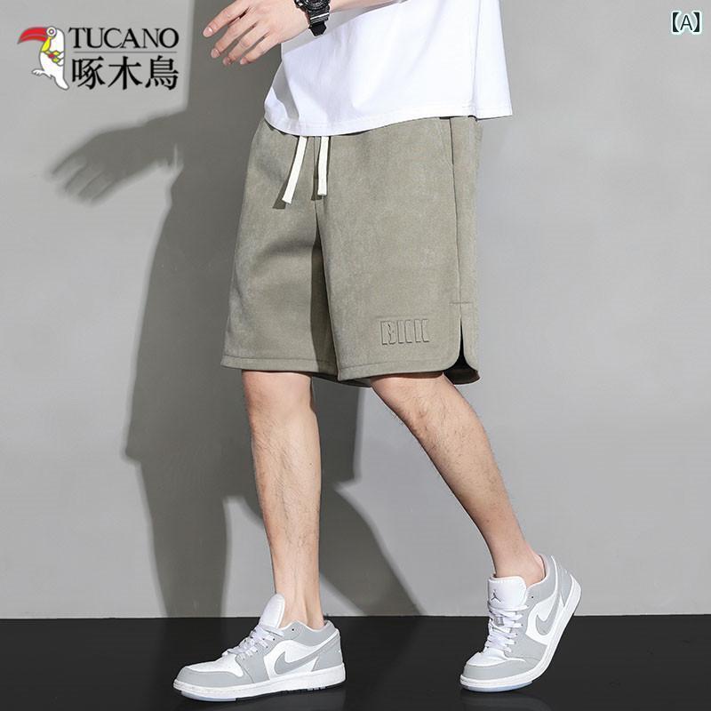 メンズ おしゃれ スウェット セット ウッドペッカー ショート パンツ メンズ 夏 スタイル スチール プ..