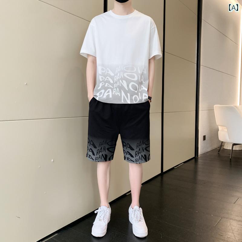 メンズ おしゃれ スウェット セット 冷感 スーツ メンズ 夏 2025 薄手 半袖 Tシャツ スポーツ ファッシ..