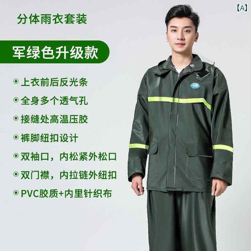 メンズ レインコート 江 太 公 分割 労働 保護 レインコート スーツ 抗 暴風 雨 メンズ 電動 バイク 夜間 走行 反射 ストリップ 安全
