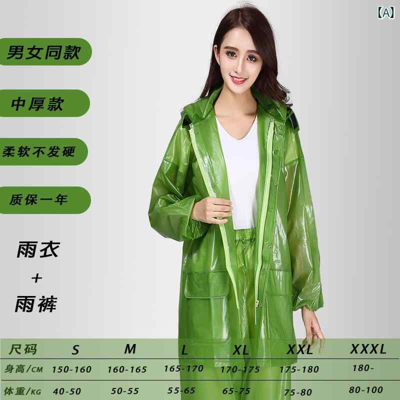 メンズ レインコート Yukexing 半透明 屋外 防水 レインコートと レインパンツ スーツ 大人と メンズ レディース フルボディ スプリット