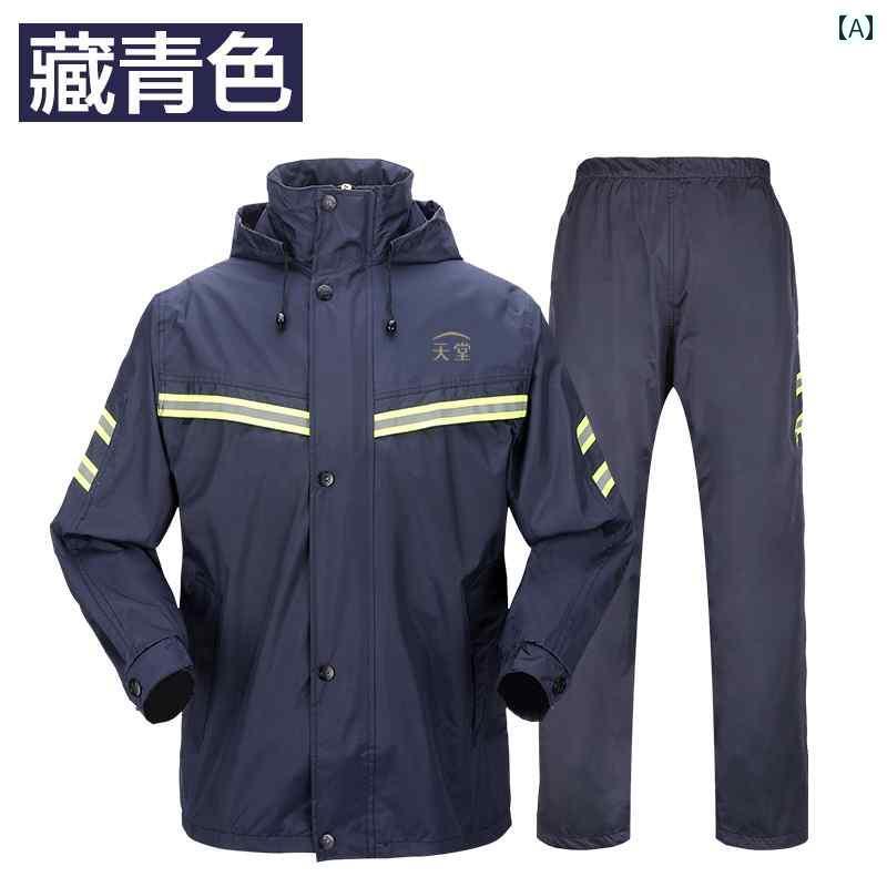 メンズ レインコート パラダイス レインコート レインパンツ スーツ 二 重層 厚手 防水 メンズ 大人 スプリット 通気性 サイクリング ロング 防 爆 レイ...