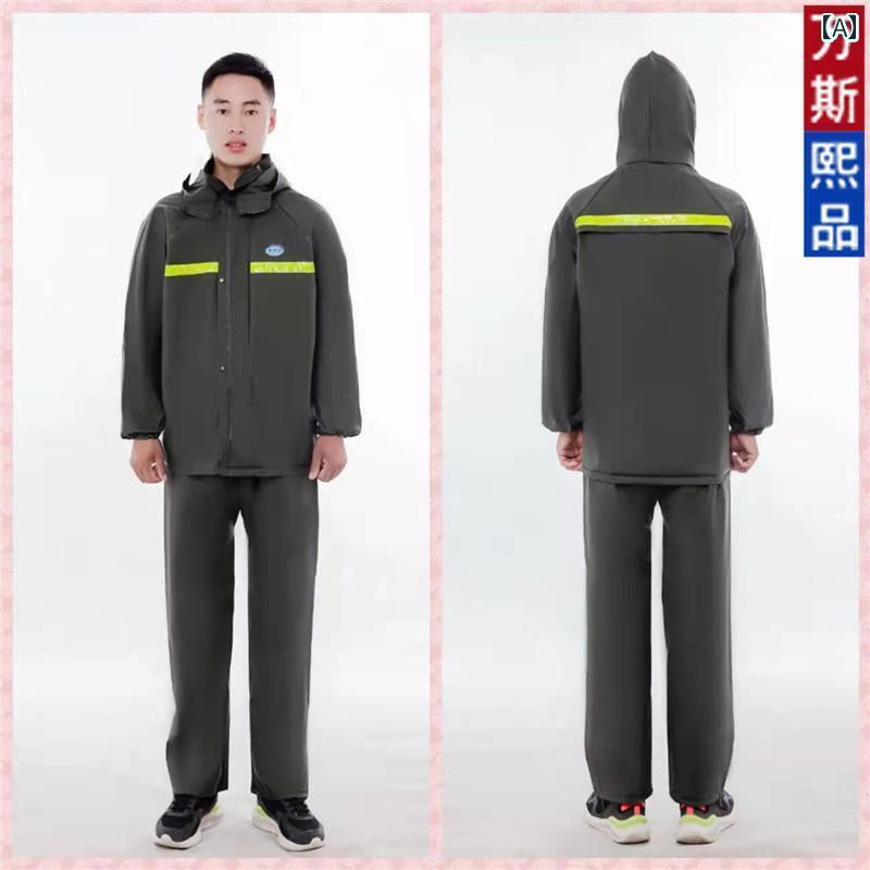 メンズ レインコート フルラ バー レインコートと レインパンツ スーツは メンズ レディースが 乗る 長い 全身の 厚手 テイクアウト バイク スーツ 大雨を...