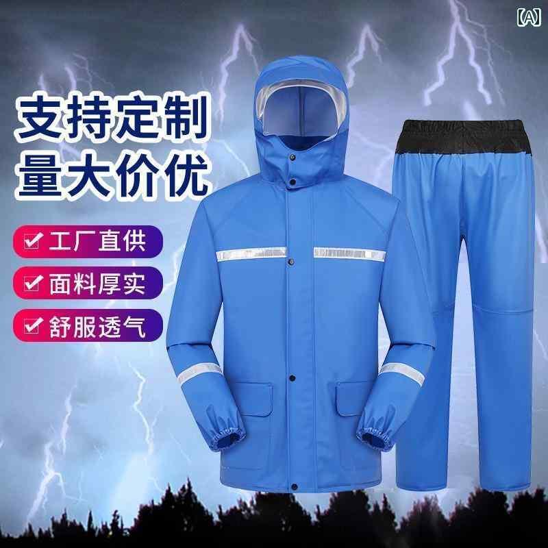 メンズ レインコート Meituan テイクアウト スプリット レインコート フル ラバー 防 雨 ライダー 雨の 日 装備 レインパンツ スーツ 男女兼用