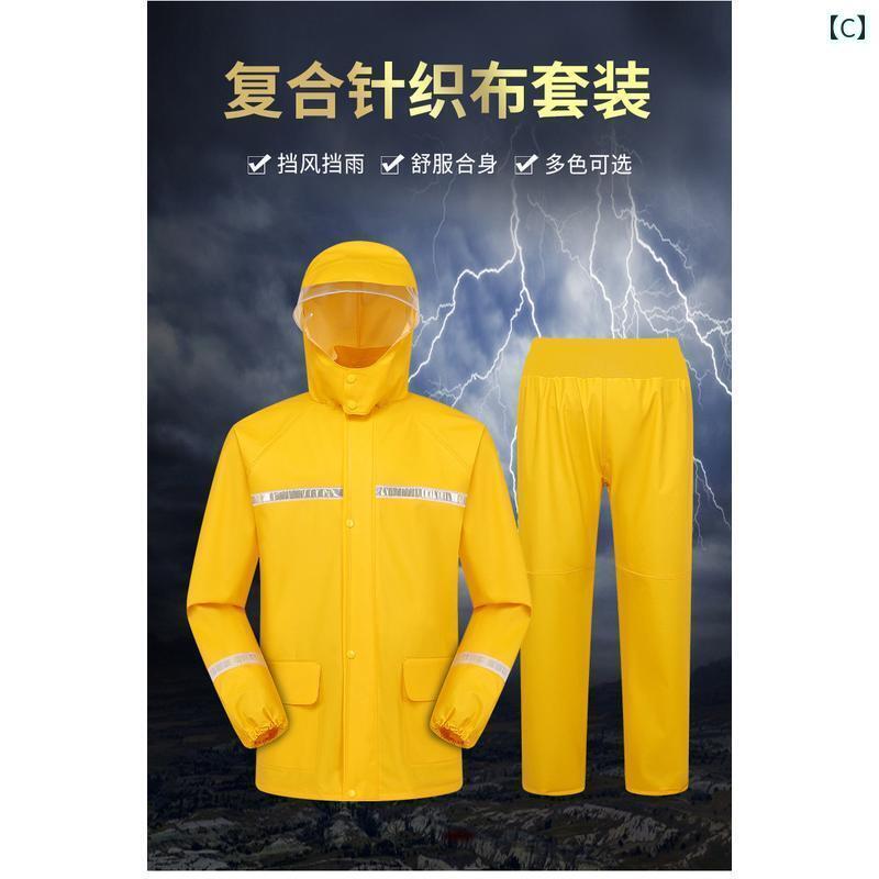 メンズ レインコート Meituan テイクアウト スプリット レインコート フル ラバー 防 雨 ライダー 雨の 日 装備 レインパンツ スーツ 男女兼用
