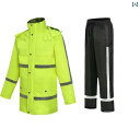 メンズ レインコート 反射 レインコート 交通 安全 服 3 層 複合 生地 メンズ スプリット アウトドア 任務 救助 防水