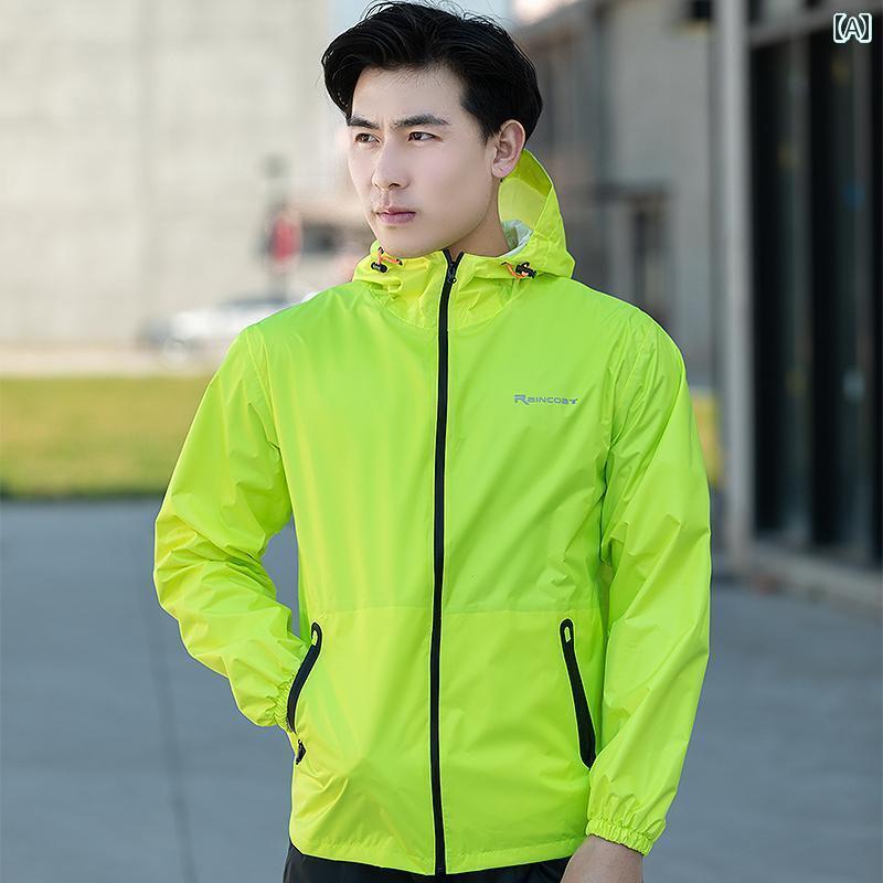 メンズ レインコート 薄型 レインコート レインパンツ スーツ メンズ 夏 ロング 全身 防 雨 テイクアウト サイクリング スプリット レディース 日焼け防止...