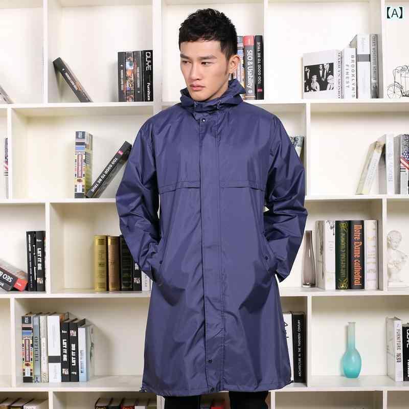 メンズ レインコート レインコート メンズ サマー ジャケット ハイキング ロング 全身 大型 防水 ウインドブレーカー スタイル 薄型 通気性 ポンチョ レデ...