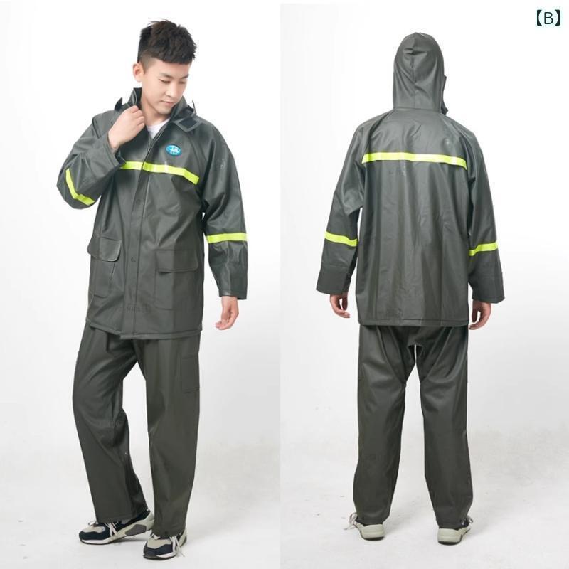 かっぱ 男性用 江 太 公 レインコートと レインパンツ 全身 防水 大人 分割 メンズ テイクアウト ライダー 専用 レインコート