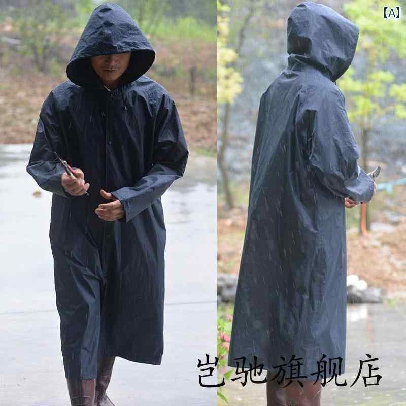 かっぱ 男性用 作業用 レインコート アウトドア ロング 全身用 拡大 雨 風 対策 大人 男女兼用 シングル トップ ジャケット