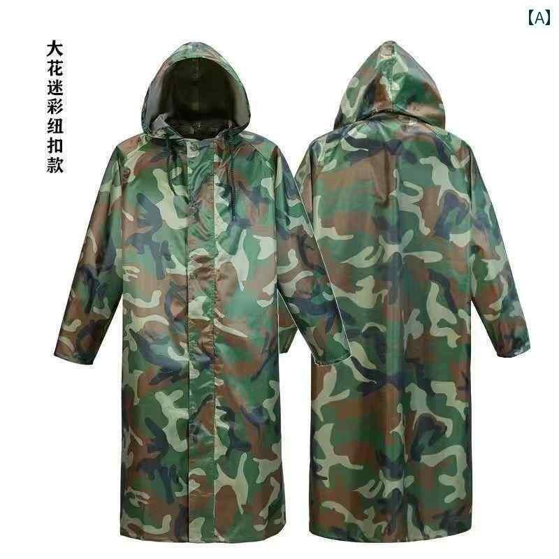かっぱ 男性用 迷彩 防水 レインコート 全身 メンズ ロング 大人 農 作業 サイクリング シングル トップ ポータブル