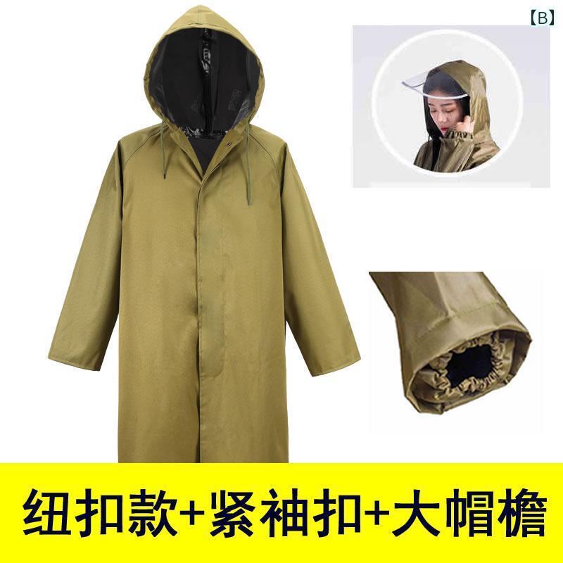 かっぱ 男性用 オックスフォード 布 キャンバス 大人用 ワンピース ロング プラス 厚手 アウトドア 労働 保護 フルボディ レインコート サイクリング 防水 防風