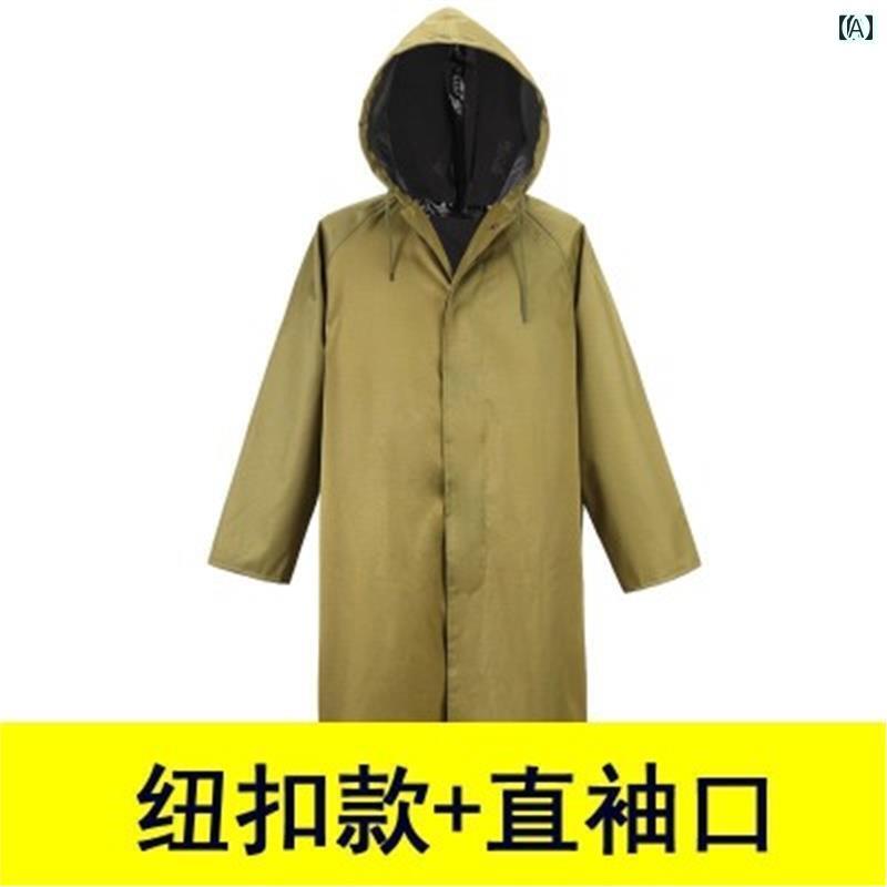 かっぱ 男性用 レインコート キャンバス ロング ワンピース 全身 防 雨 耐摩耗 厚手 大人 男女 乗馬 労働 保護 レインパンツ