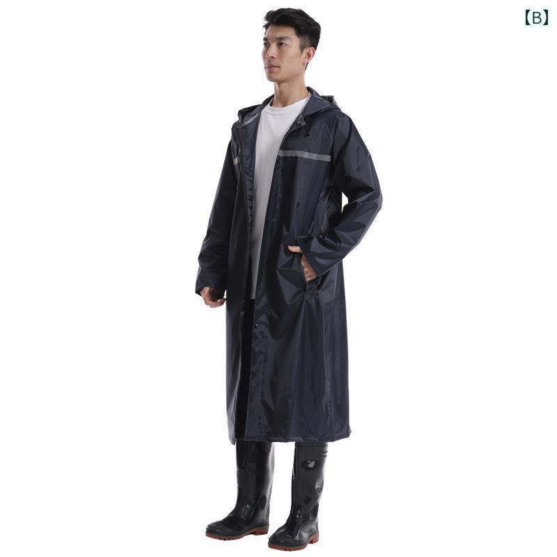 かっぱ 男性用 大人 反射 労働 保護 レインコート ロング 全身 豪雨 ポンチョ メンズ レディース シングル セキュリティ 厚手 ワンピース
