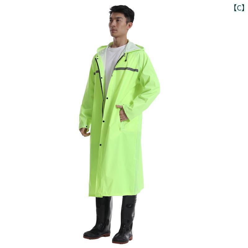 かっぱ 男性用 大人 反射 労働 保護 レインコート ロング 全身 豪雨 ポンチョ メンズ レディース シングル セキュリティ 厚手 ワンピース