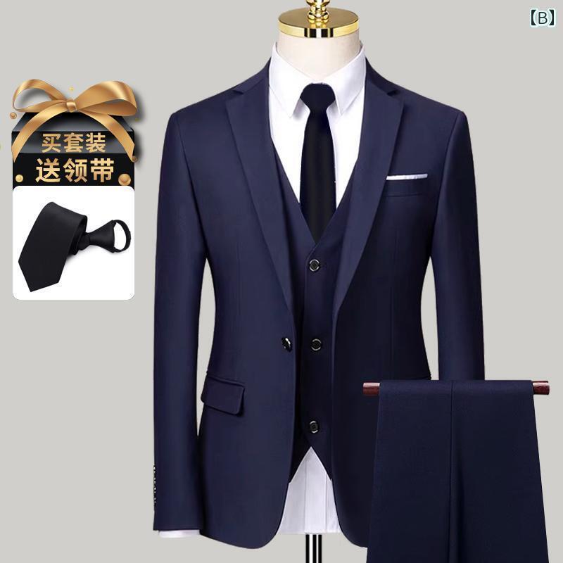 リクルート ビジネス メンズ 男性用 スーツ 大学生用 面接用 プロ フル セット ビジネス 洋風 花婿 付添 人用 兄弟 グループ