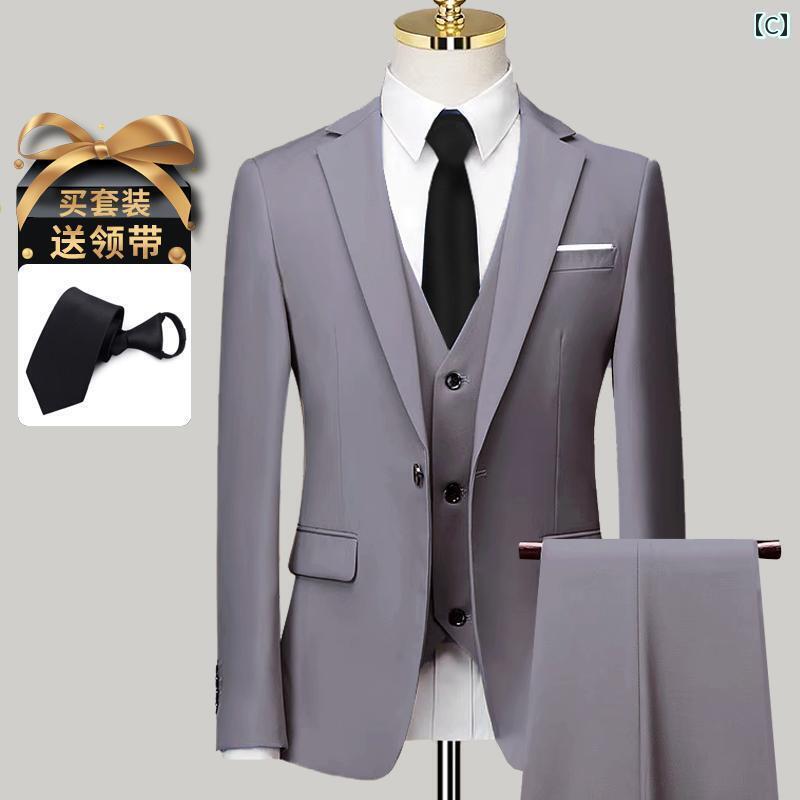 リクルート ビジネス メンズ 男性用 スーツ 大学生用 面接用 プロ フル セット ビジネス 洋風 花婿 付添 人用 兄弟 グループ