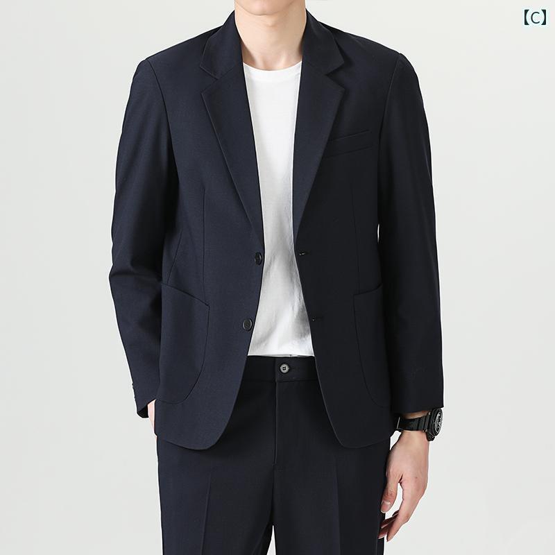 リクルート ビジネス メンズ ウッドペッカー メンズスーツ 2025 スリム 新郎 ベスト マン ドレス フォーマル ウェディング アイロン スーツ K