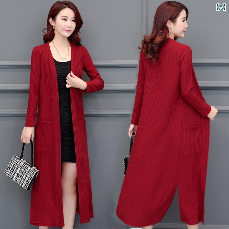 ロングカーディガン 冷え性 UV チャイナ ドレス アウター ショール スカート コート レディース 春秋 ..