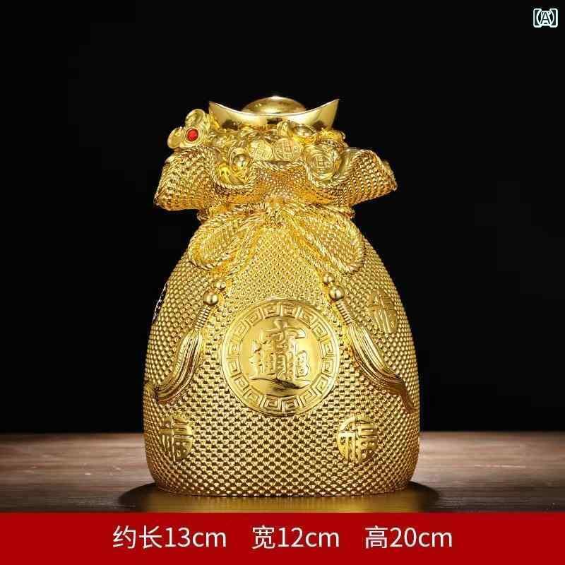 貯金箱 特大の 幸運のお 金 袋 大人用 持ち帰らない 貯金 箱 金塊 リビング ルーム 開店 祝い レジ 風 ..