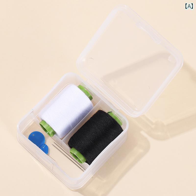 毛糸 家庭用 家庭用 カラー ミシン 糸 縫製 服 針と 糸の セット の 小さい ロール 綿糸 DIYの 白黒の 強力な 手縫い