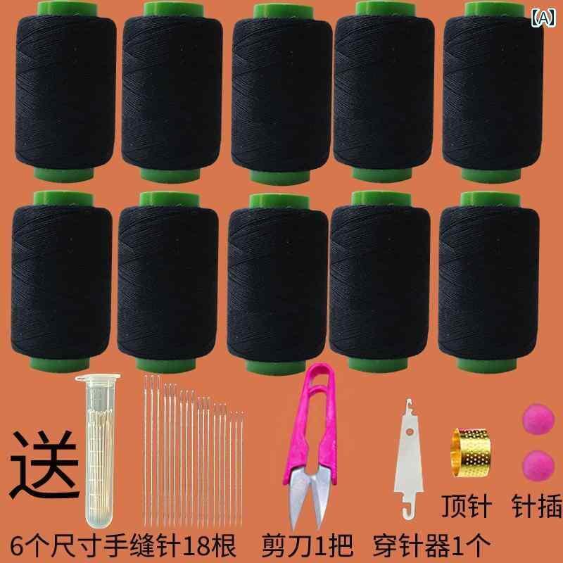 毛糸 家庭用 黒と 白の 家庭用 ミシン 糸 縫製 服 セット 手動 DIY 手縫い 色付き
