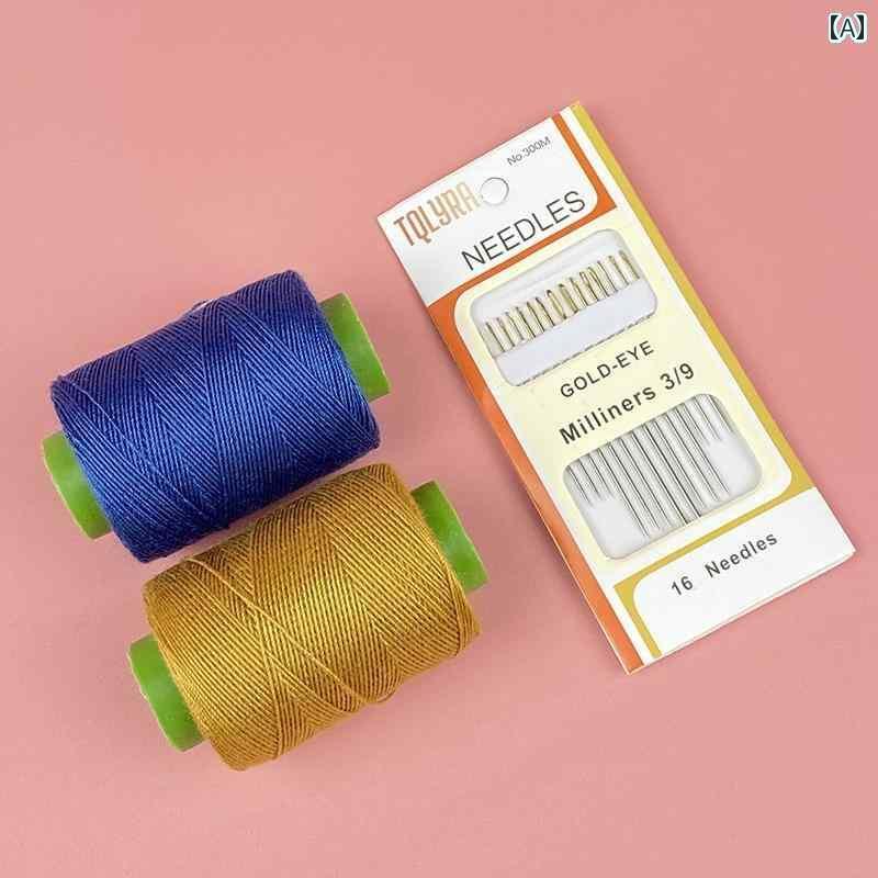 毛糸 家庭用 デニム 糸 ジーンズ 専用小 ロール 203 太 ミシン 家庭用 針と セット 手縫い 縫い