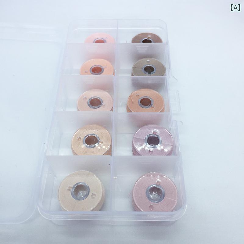 毛糸 家庭用 ミート ピンク 402 マイクロ フック ミシン 糸小 ロール 10 色 ロータス 針 糸 家庭用 スモークピンク 手縫い