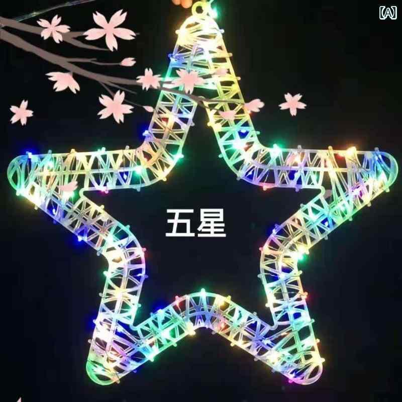 LED ネオンライト 店舗用 LED 五芒星 吊り下げ ツリー 装飾 ランプ 屋外 防水 ハート型 ガーデン 中庭 プロジェクト 照明 風景