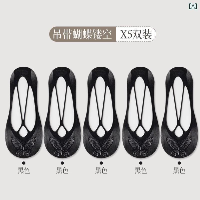 フットカバー レディース レディース ボート ソックス 夏 細い ストラップ 滑り止め 脱げにくい セクシ..