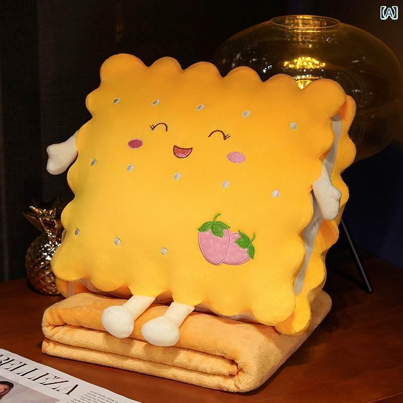 枕 クッション トースト 枕 キルト 二 重 目的 ブランケット 2 in 1 オフィス 昼寝 車 クッション