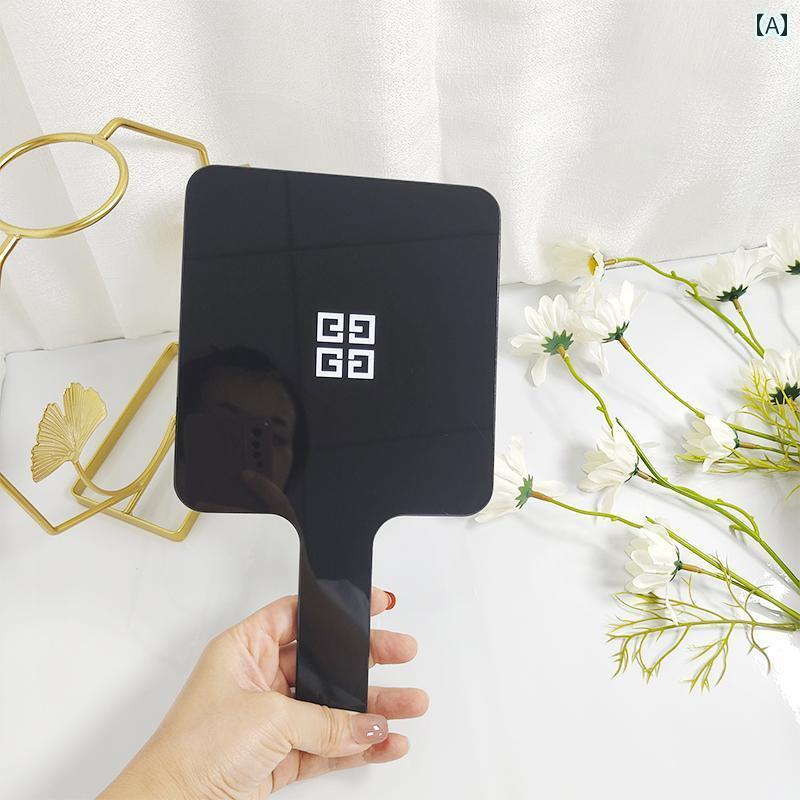 手鏡 コンパクト 小さい 翔 豊 スクエア型 大型 アクリル ハンドル ミラー アンカー 同じ ハンドヘルド 化粧 鏡 美容院 歯科用 ハンドミラー