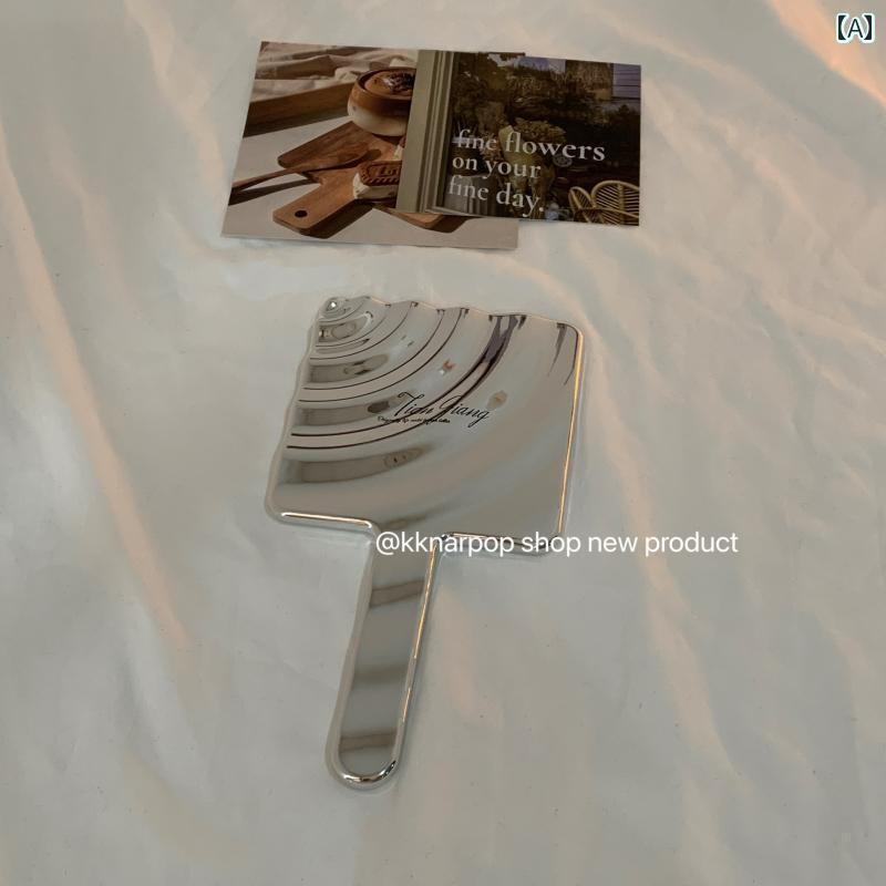 手鏡 コンパクト 高級 ハンドヘルド ミラー ポータブル 韓国高 精 細 学生 美容 ハンドル メイクアップミラー レディース