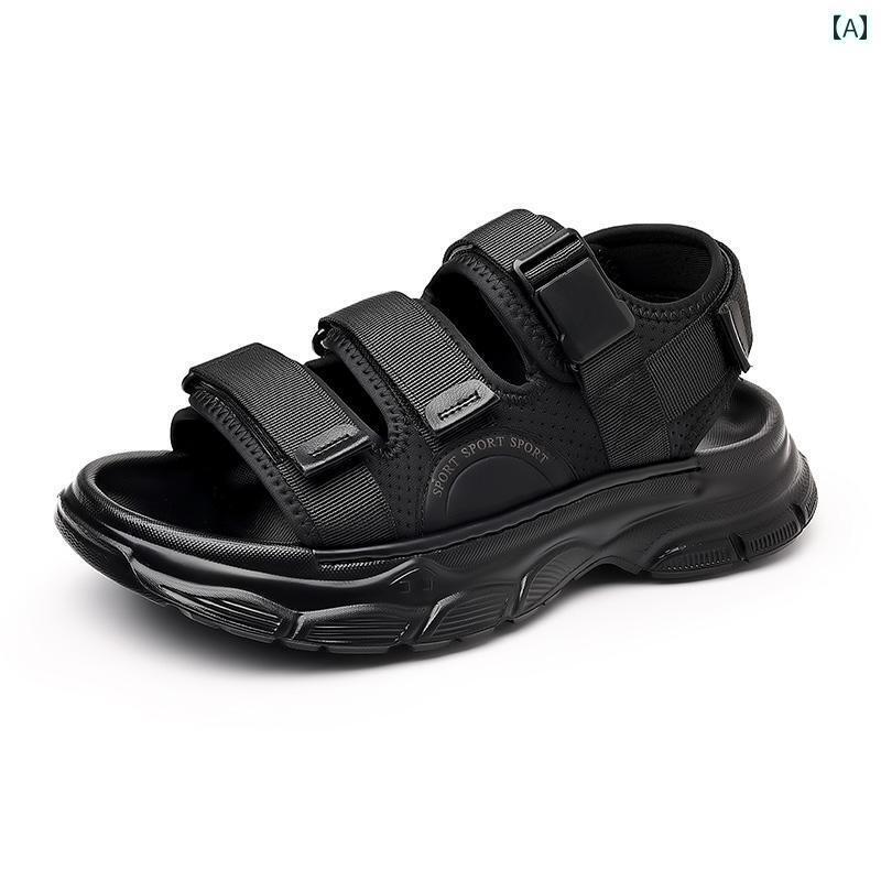 スポーツサンダル メンズ 夏の アウトドア用 メンズサンダル 滑り止めと 耐摩耗に 優れた 厚底 な スポ..