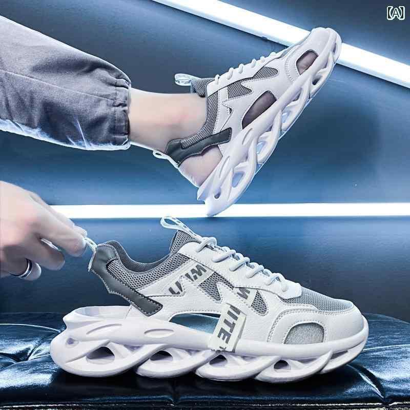 スポーツサンダル メンズ 駅 包 頭 穴 靴 2025 夏 スポーツ サンダル メンズ アウター メッシュ カジュアル ビーチ シューズ(4)