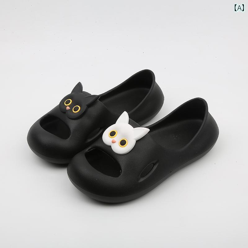 健康サンダル SUNNYCOLOR 黒と 白 フラット サンダル レディース 夏 アウトドア 履き 心地 抜群 穴あき シューズ カジュアル ソフト ソール 滑り止め ウォーキング