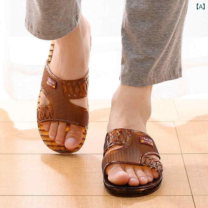 健康サンダル クリスタル 牛 すじ 昔ながらの スリッパ 浴室 入浴 メンズサンダル プラスチック 生 ゴム オックスフォード 耐摩耗 家庭用 防臭 底