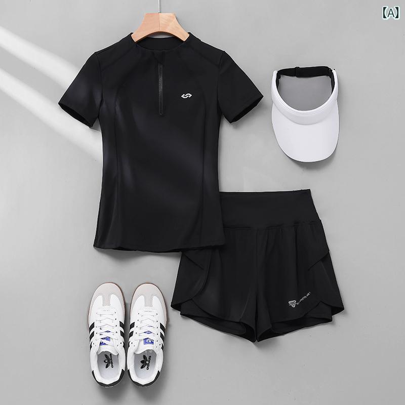 マラソン ウェア フィットネス フィットネスウェア レディース 速乾 ランニング スポーツ スーツ 夏 20..