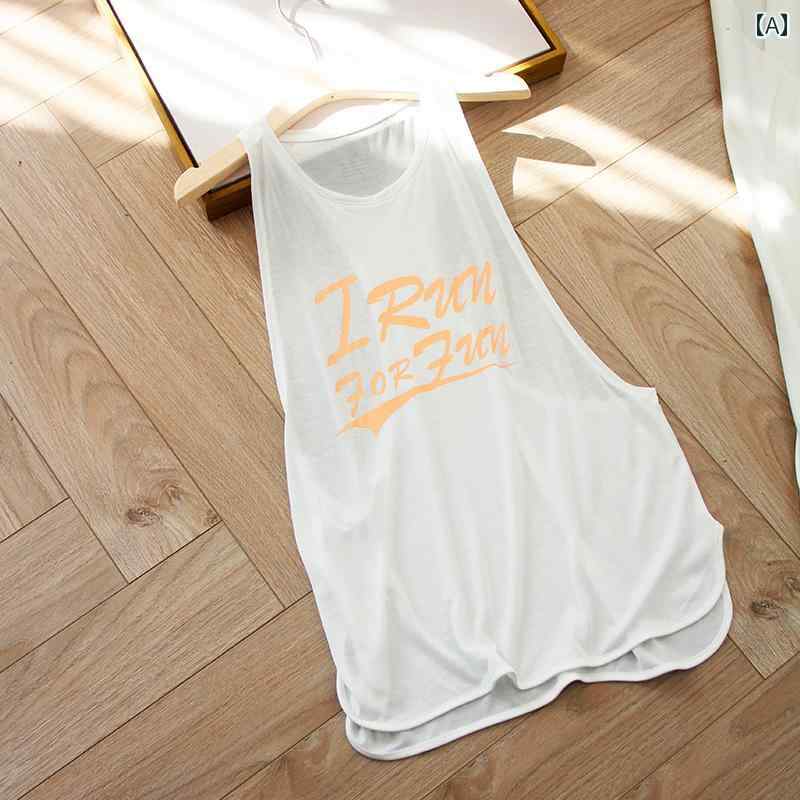 マラソン ウェア フィットネス 速乾 軽量 プリント スポーツ ベスト 通気性 ゆったり ロング ヨガ カバーオール 夏の ランニング マラソン用 レディース