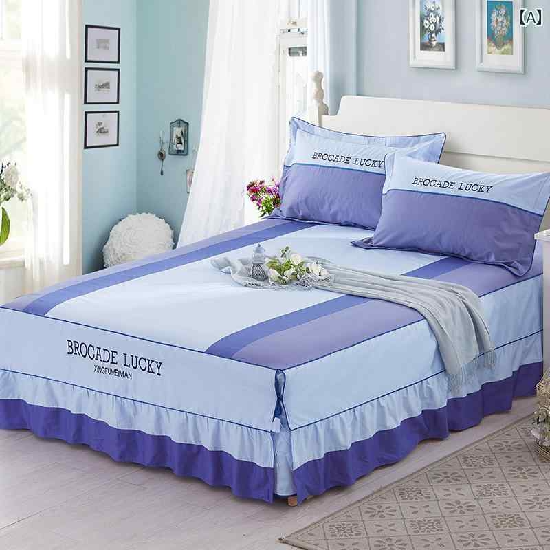 インテリア ベッド スカート ベッド カバー年 高級 スカート シングル ピース 3 カバー 付き シーツ 滑..