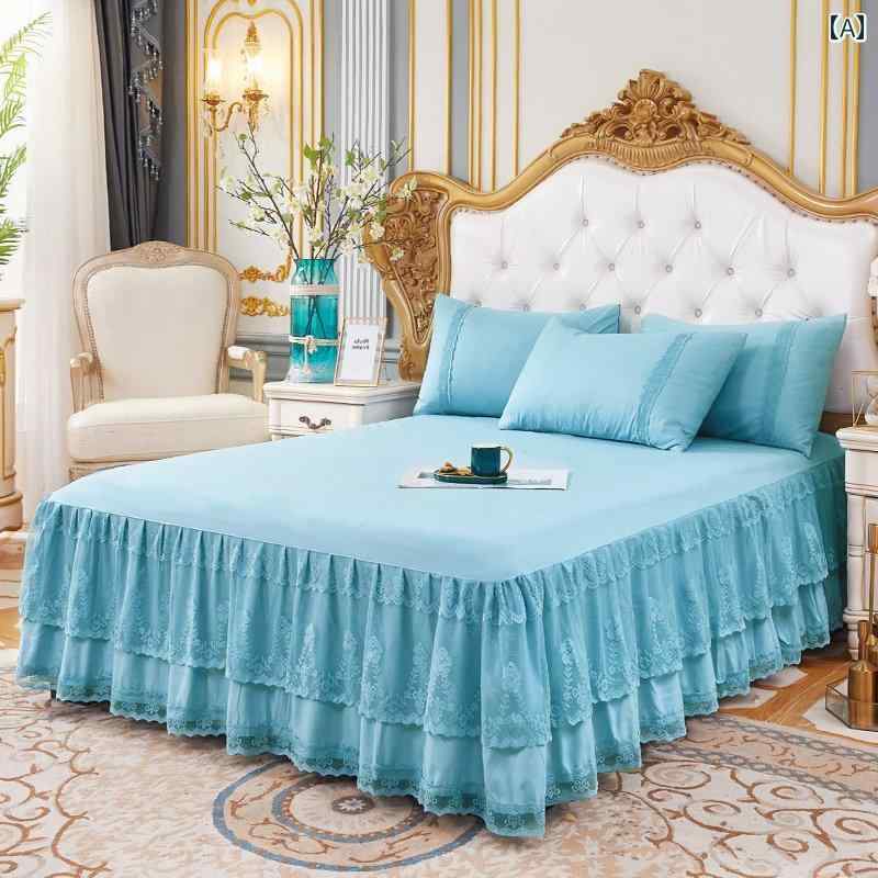 インテリア ベッド スカート 無地 プリンセス ベッドスプレッド ベッド スカート スタイル ワンピース ..