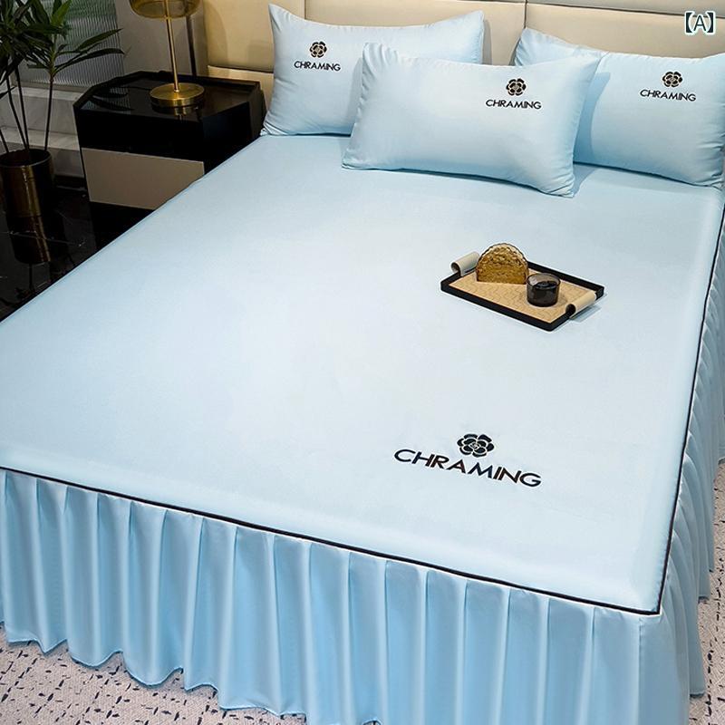 インテリア ベッド スカート 夏の 冷感 ベッド スカート シングル ピー スクール ベッドスプレッド ウ..