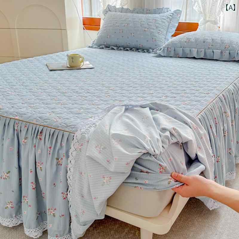 ベッド スカート シーツ 小さい さわやか 厚手 キルティング ベッド シーツ ツー イン ワンの スカート..