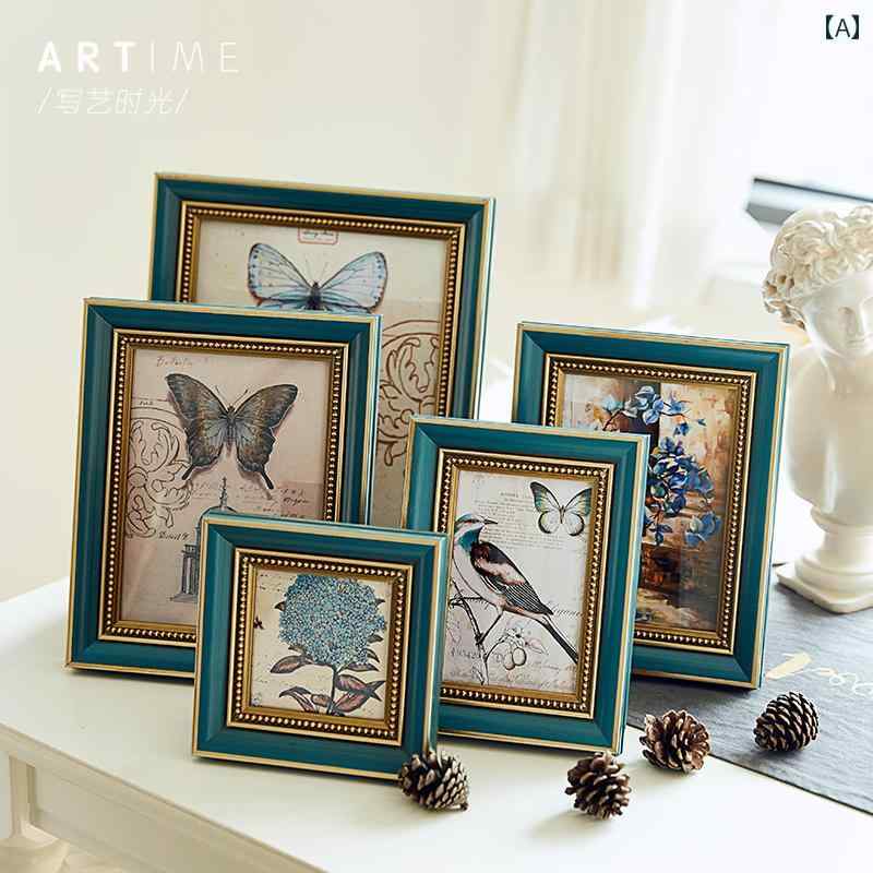 フォトフレーム モダン フレンチ アメリカン ヨーロピアン 無垢材 フォトフレーム 額縁 6インチ 7イン..