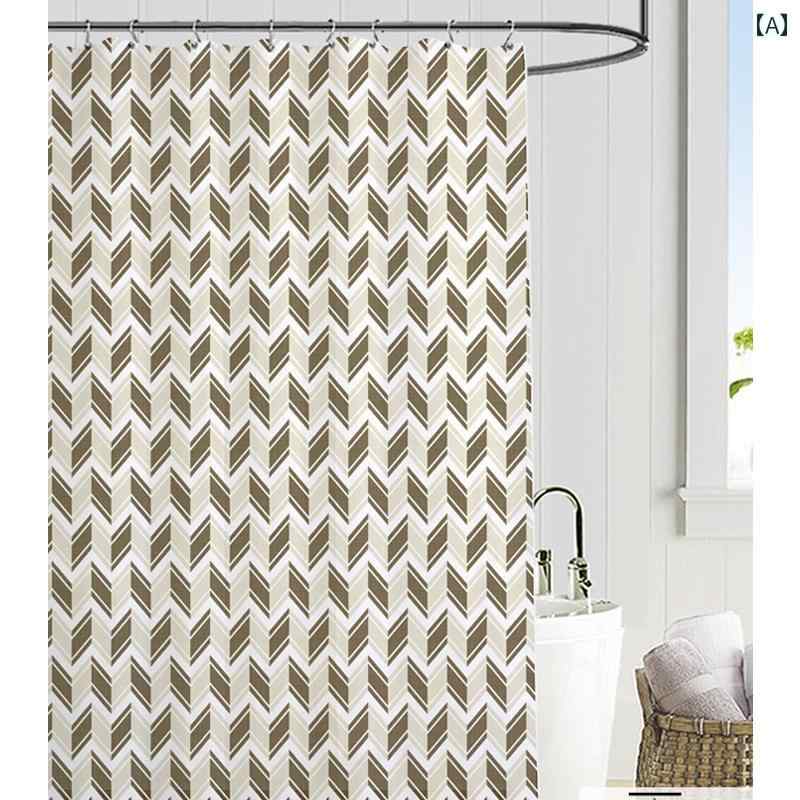 バス ルーム カーテン バス ルーム 透明 仕切り PEVA シャワー カーテン 防水 防 カビ 乾 湿 分離 パンチ フリー 布 フック 付き