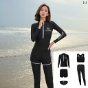 スポーツ ダイビング スーツ スポーツ 水着 女性 スプリット カップル 5点 セット 長袖長 ズボン クラゲ スーツ シュノーケリング サーフィン ワンピース...