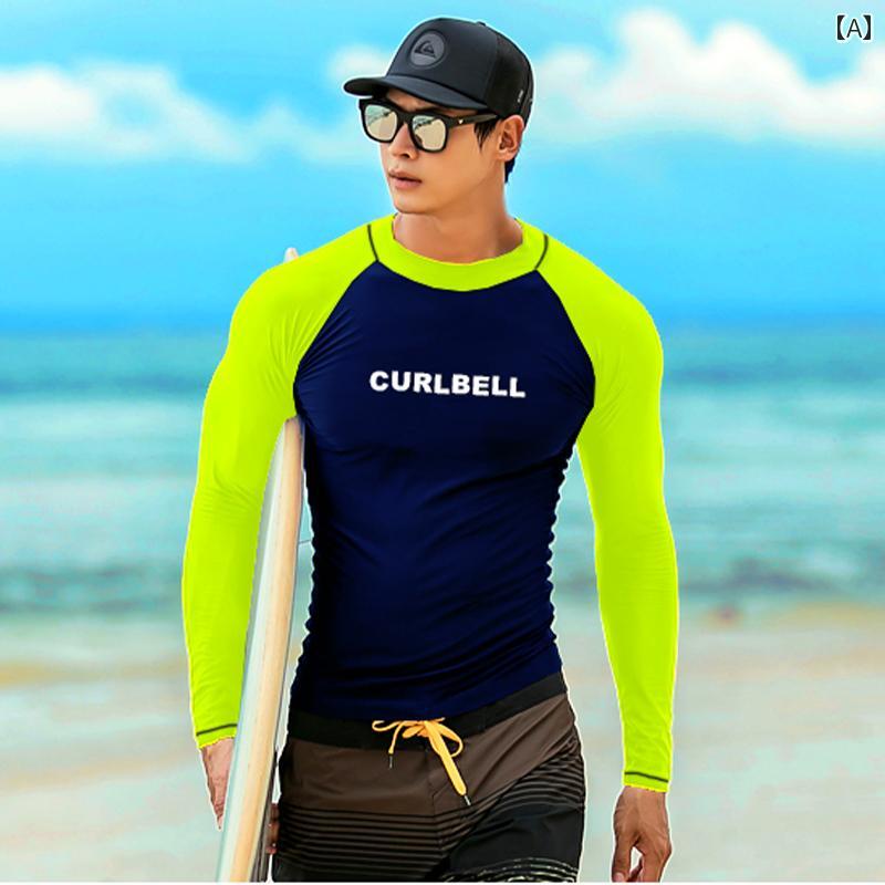 スポーツ ダイビング スーツ サーフ スーツ ウェットスーツ メンズ 長袖 日焼け防止 シュノーケリング 速乾 クラゲ 大きいサイズ 水着 トップス メンズスー...