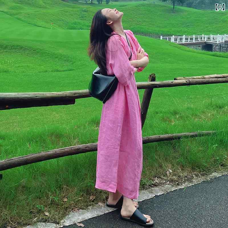 エレガント カラードレス ワンピース フランスの 優しい ローズピンクの ウエスト ドレス レディース 夏の ドーパミン 着用 太い mmの 巨大な スリム スカート