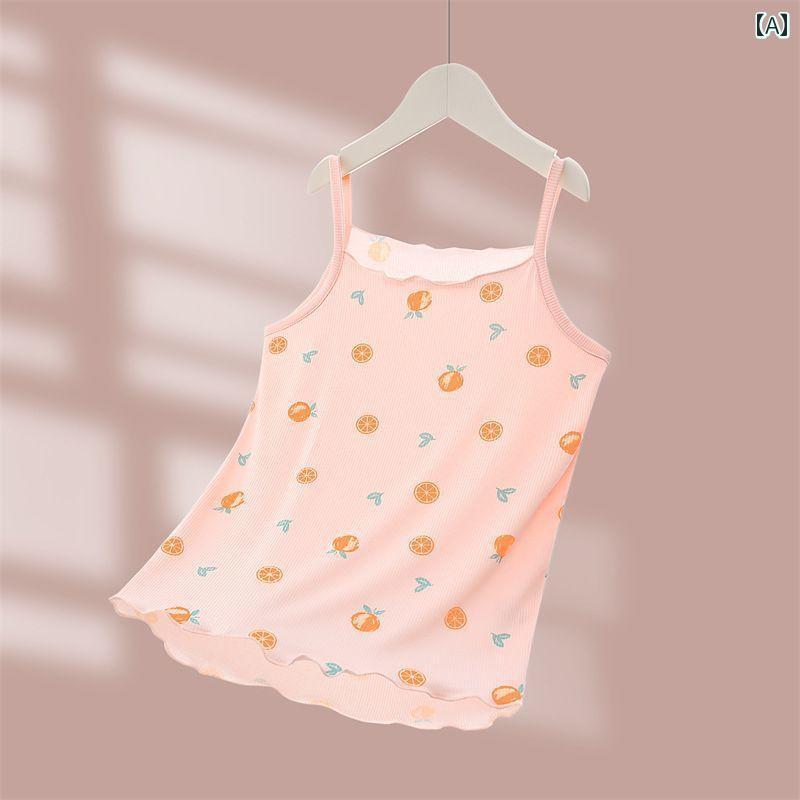 キッズ タンクトップ 女の子用 女の子 夏用 キャミソール ベスト で スタイリッシュな 中大 サイズ 子..