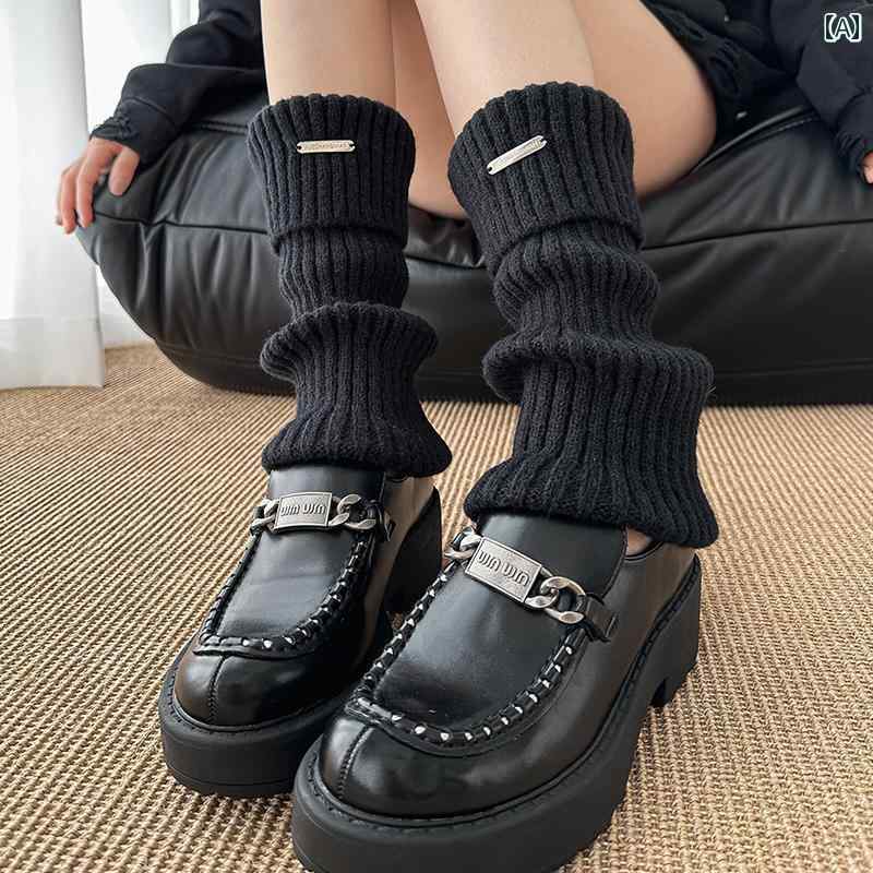 レッグウォーマー カバー レディース 秋冬用 スノーブーツと ソックス 付き レディース グレー レッグカバー 暖かい ふくらはぎ カバー ロング チューブ 2024 ホット