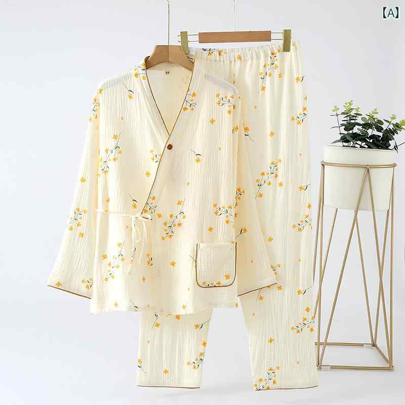 ママ用 着やすい 薄手 パジャマ 春秋 シンプル 二 重 ガーゼ 産後 服 パジャマ 女性 マタニティ 介護 ホーム スーツ